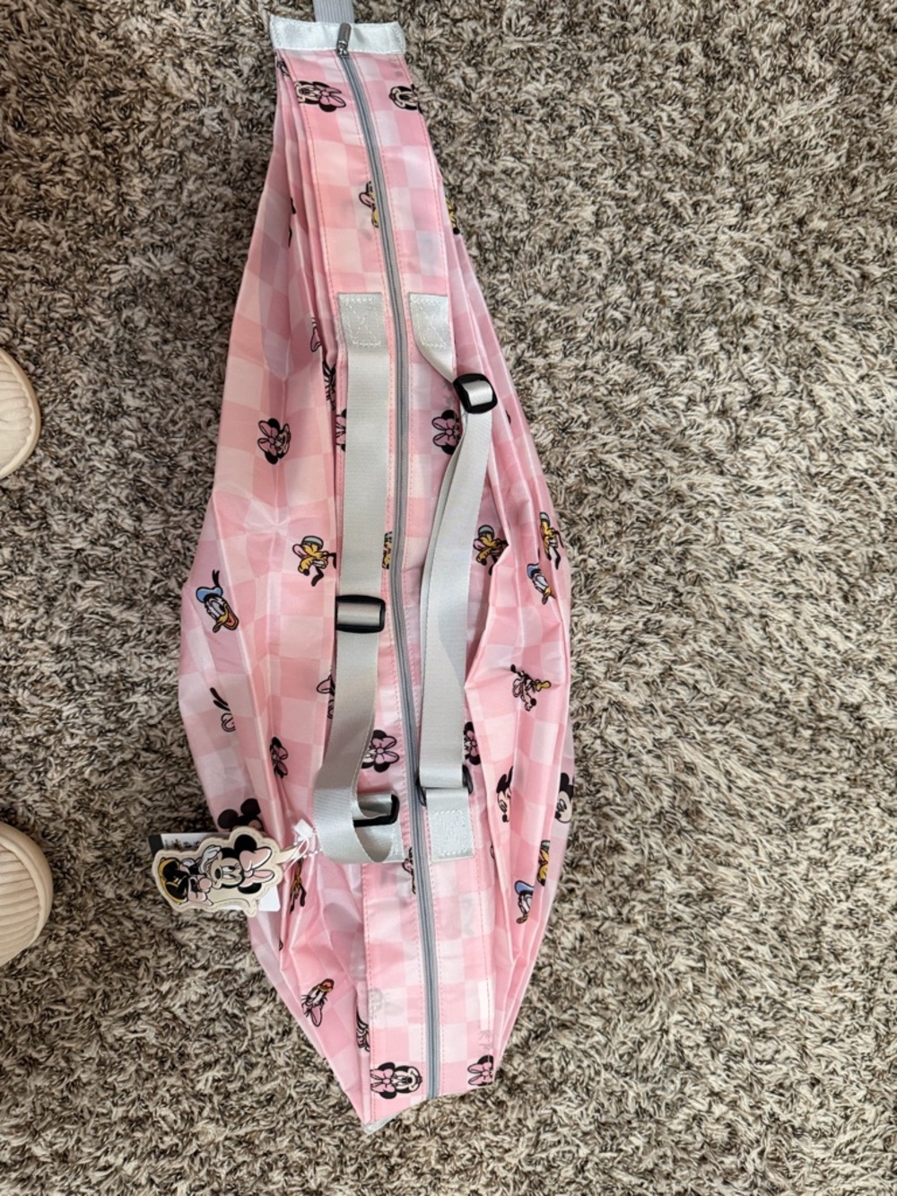 Disney Pink Checkered Sling bag with Classic Character Prints - Picture 2 of 5